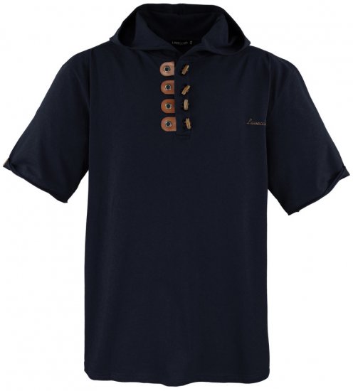 Lavecchia 609 T-shirt with Hoodie Black - Herren-T-shirts - Herren-T-Shirts in großen Größen