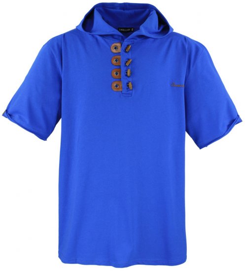 Lavecchia 609 T-shirt with Hoodie Royal Blue - Herren-T-shirts - Herren-T-Shirts in großen Größen