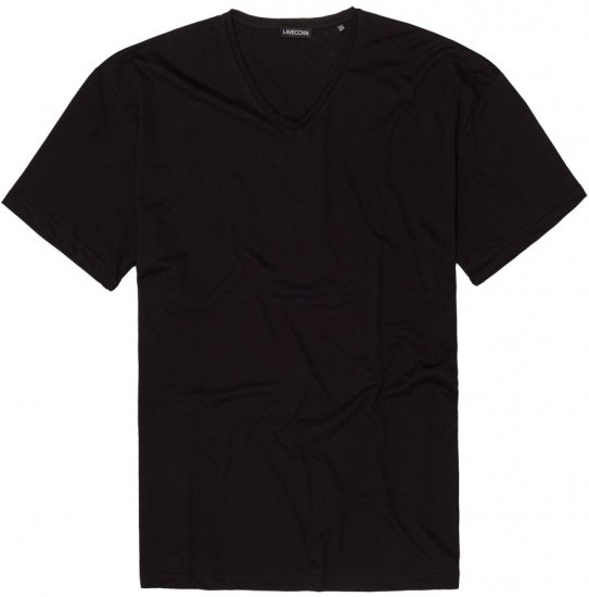 Lavecchia 124 V-neck T-shirt Black - Herren-T-shirts - Herren-T-Shirts in großen Größen
