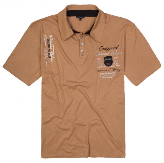 Lavecchia 610 T-Shirt mit Kragen Camel-Beige - Polo-shirts für herren - Polo-Shirts für Herren in großen Größen