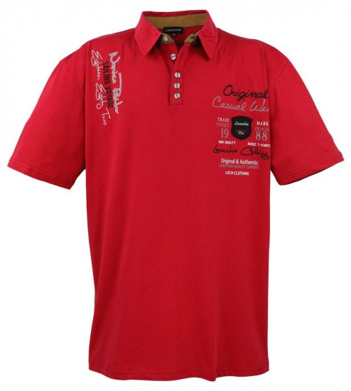 Lavecchia 610 T-Shirt mit Kragen Rot - Polo-shirts für herren - Polo-Shirts für Herren in großen Größen