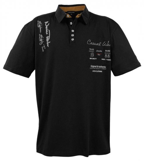 Lavecchia 610 T-Shirt mit Kragen Schwarz - Polo-shirts für herren - Polo-Shirts für Herren in großen Größen