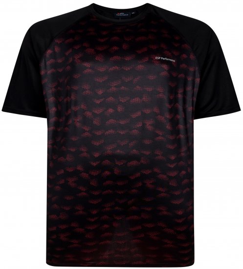 Espionage LW157 Performance T-shirt Black/Red - Sportbekleidung & outdoor - Sportbekleidung in große größen für herren