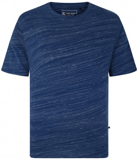 Kam Jeans 5738 Injected Marl Crew Neck T-Shirt Dark Blue - Herren-T-shirts - Herren-T-Shirts in großen Größen