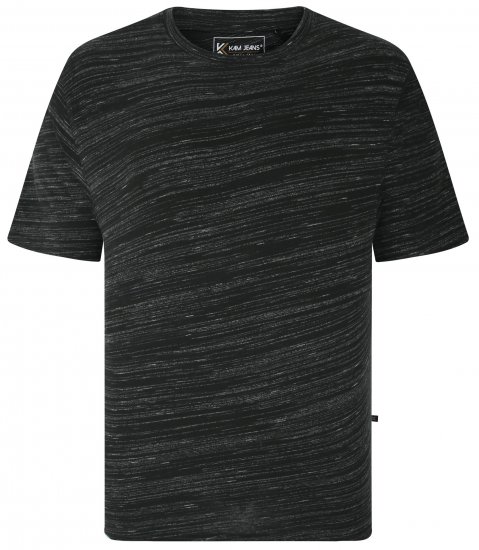 Kam Jeans 5738 Injected Marl Crew Neck T-Shirt Black - Herren-T-shirts - Herren-T-Shirts in großen Größen