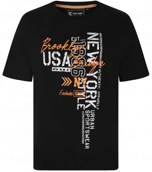 Kam Jeans 5736 NY Print T-Shirts 2-Pack - Herren-T-shirts - Herren-T-Shirts in großen Größen