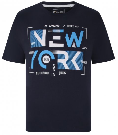 Kam Jeans 5736 NY Print T-Shirts 2-Pack - Herren-T-shirts - Herren-T-Shirts in großen Größen