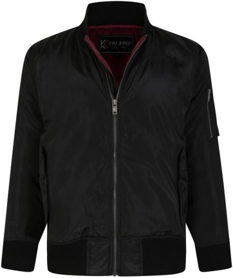Kam Jeans KV126 Traditional Style Bomber Jacket Black - Herren jacken - Herren Jacken in großen Größen