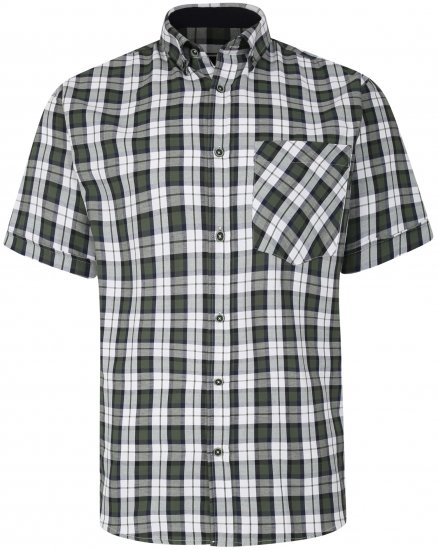 Kam Jeans 6286 Casual SS Check Shirt Forest - Herrenhemden - Herrenhemden in großen Größen