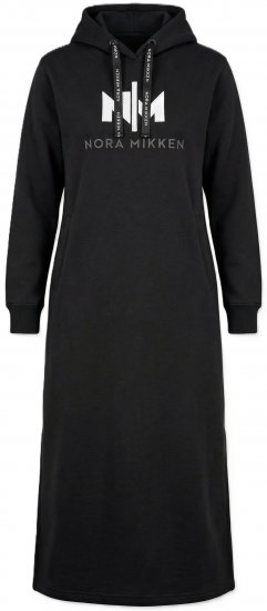 Nora Mikken MARI Maxi Hoodie Dress Black - Sweaters & hoodies - Pullover & Hoodies für Damen