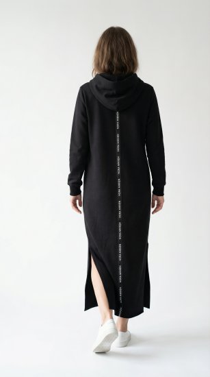 Nora Mikken MARI Maxi Hoodie Dress Black - Sweaters & hoodies - Pullover & Hoodies für Damen
