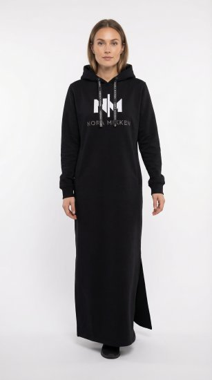 Nora Mikken MARI Maxi Hoodie Dress Black - Sweaters & hoodies - Pullover & Hoodies für Damen