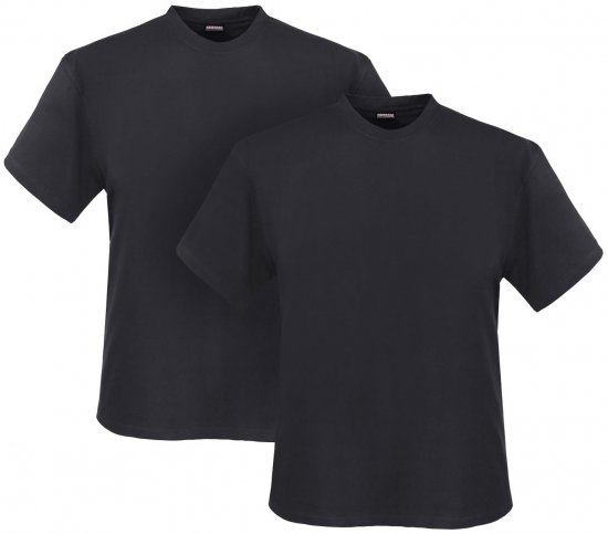 Adamo Marlon Comfort fit 2-pack T-shirt Charcoal - Herren-T-shirts - Herren-T-Shirts in großen Größen