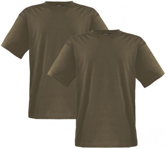 Adamo Marlon Comfort fit 2-pack T-shirt Khaki - Herren-T-shirts - Herren-T-Shirts in großen Größen