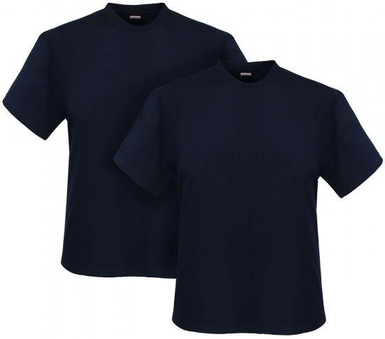 Adamo Marlon Comfort fit 2-pack T-shirt Navy - Herren-T-shirts - Herren-T-Shirts in großen Größen