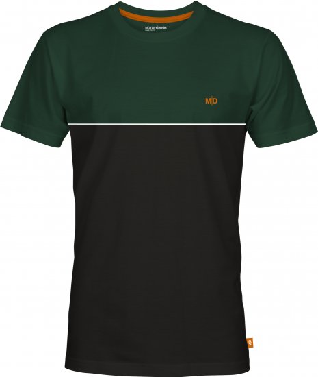 Motley Denim Athens Two-Toned T-Shirt Black/Racing Green - Herren-T-Shirts in großen Größen - Herren-T-Shirts in großen Größen