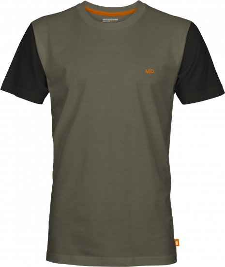 Motley Denim Granada Black Short Sleeved T-Shirt Dark Khaki - Herren-T-Shirts in großen Größen - Herren-T-Shirts in großen Größen