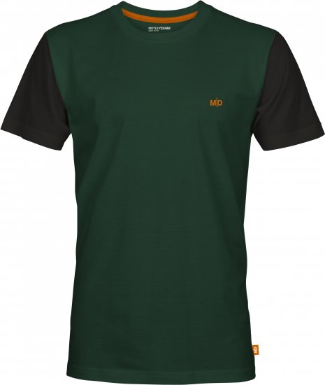 Motley Denim Granada Black Short Sleeved T-Shirt Racing Green - Herren-T-shirts - Herren-T-Shirts in großen Größen