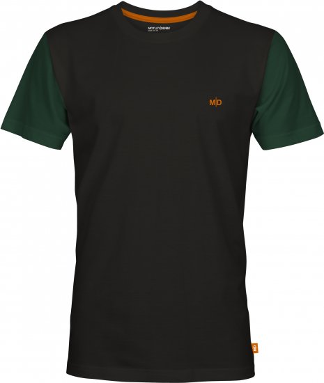 Motley Denim Vigo Colored Short Sleeve T-Shirt Black/Racing Green - Herren-T-shirts - Herren-T-Shirts in großen Größen