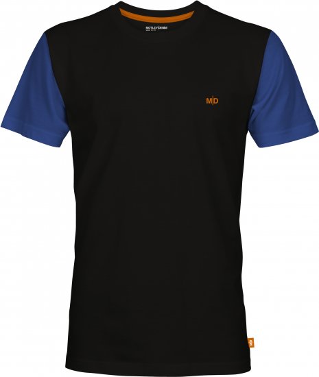 Motley Denim Vigo Colored Short Sleeve T-Shirt Black/Royal Blue - Herren-T-shirts - Herren-T-Shirts in großen Größen