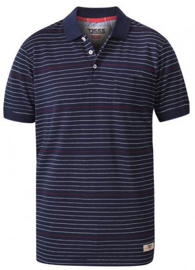 D555 Metro Stripe Jersey Polo Navy Stripe - Polo-shirts für herren - Polo-Shirts für Herren in großen Größen