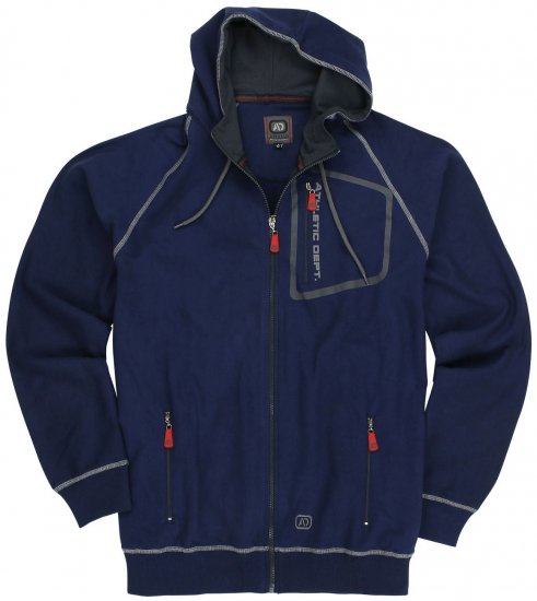 Adamo Michael Hoodie with Zipper Navy - Herren-sweater und -hoodies - Herren-Sweater und -Hoodies in großen Größen