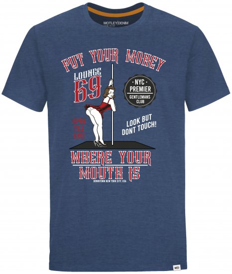 Motley Denim T-shirt Midtown Dark Indigo - Herren-T-Shirts in großen Größen - Herren-T-Shirts in großen Größen