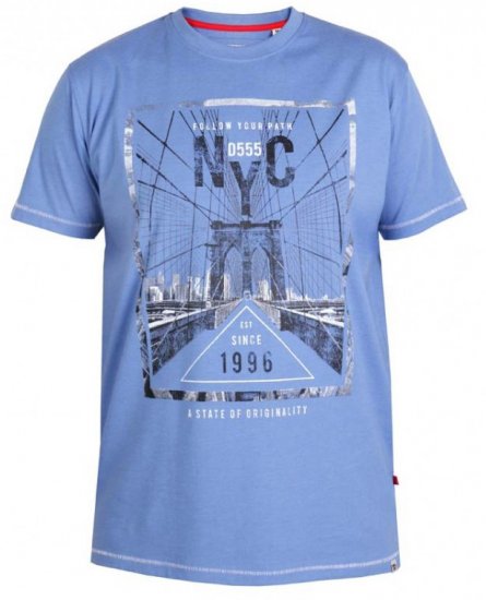 D555 Monty T-shirt Blue - Herren-T-shirts - Herren-T-Shirts in großen Größen