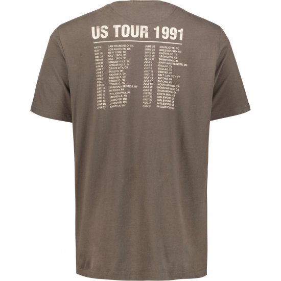JP1880 T-Shirt Skull Print Guns N Roses Khaki - Herren-T-shirts - Herren-T-Shirts in großen Größen