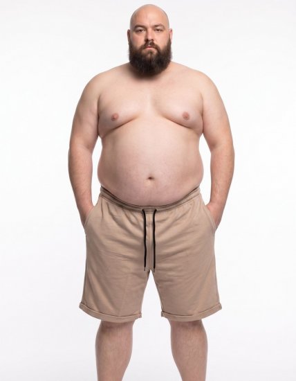 20 Nodi Bora Sweatbermuda Beige - Jogginghosen für herren - Jogginghosen für Herren in großen Größen
