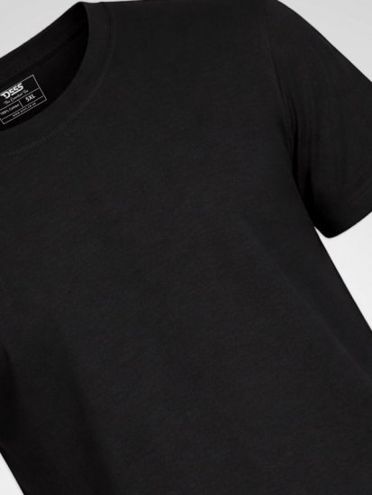 D555 Smartly T-Shirt Rundhals Schwarz 5er-Pack - Herren-T-shirts - Herren-T-Shirts in großen Größen