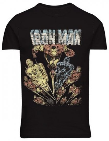 North Latitude 51349 T-Shirt mit Iron Man-Print Schwarz - Bedruckte T-shirts für herren - Bedruckte T-Shirts für Herren