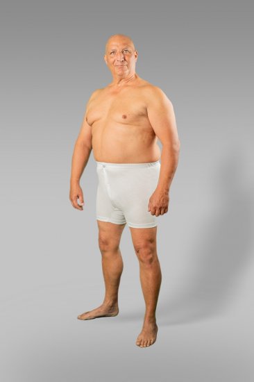 20 Nodi Combed Cotton Jersey Boxer with Front Button Fly White - Herrenunterwäsche & bademode - Herrenunterwäsche & Bademode in großen Größen