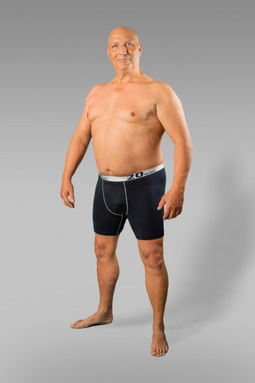 20 Nodi Stretch Cotton Boxer with Medium Leg Black/Blue - Herrenunterwäsche & Bademode in großen Größen - Herrenunterwäsche & Bademode in großen Größen