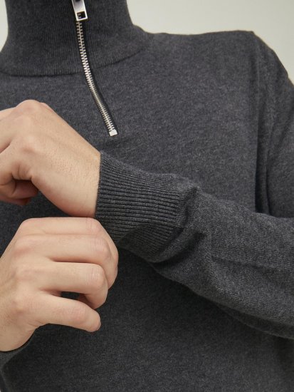 Jack & Jones Emil Knitted Pullover Grey - Herren-sweater und -hoodies - Herren-Sweater und -Hoodies in großen Größen