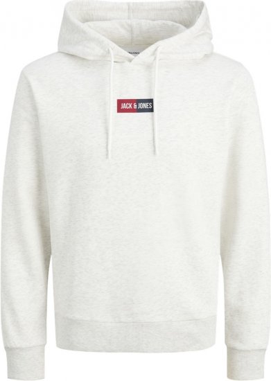 Jack & Jones Pan Hoodie White Melange - Herren-sweater und -hoodies - Herren-Sweater und -Hoodies in großen Größen