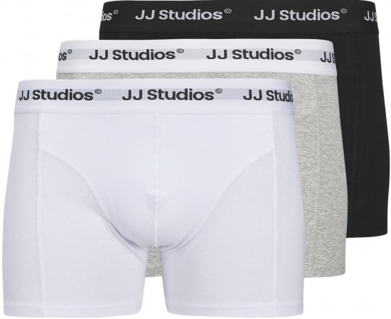 Jack & Jones Soho Solid Trunks 3-pack White/Grey/Black - Herrenunterwäsche & bademode - Herrenunterwäsche & Bademode in großen Größen