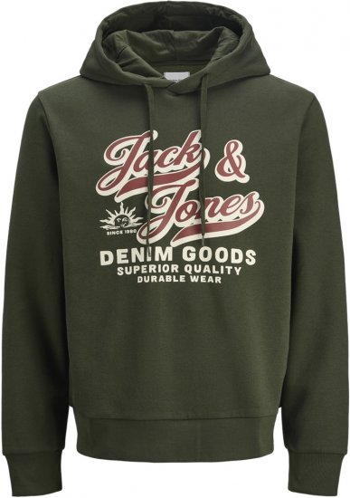 Jack & Jones 2 COL LOGO Hoodie Green - Herren-sweater und -hoodies - Herren-Sweater und -Hoodies in großen Größen