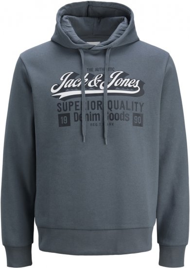 Jack & Jones 2 COL LOGO Hoodie Grey - Herren-sweater und -hoodies - Herren-Sweater und -Hoodies in großen Größen