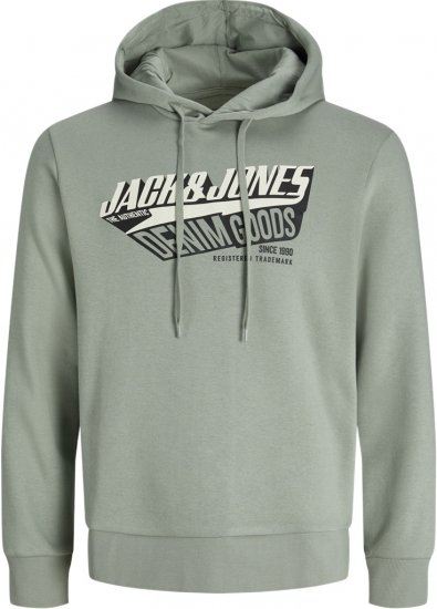 Jack & Jones 2 COL LOGO Hoodie Iceberg Green - Herren-sweater und -hoodies - Herren-Sweater und -Hoodies in großen Größen