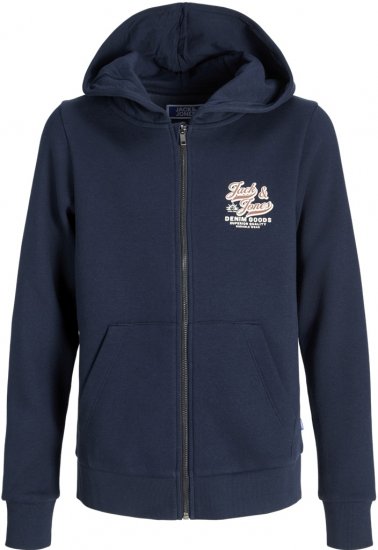 Jack & Jones Logo 2 COL Hoodie with Zipper Blue - Herren-sweater und -hoodies - Herren-Sweater und -Hoodies in großen Größen