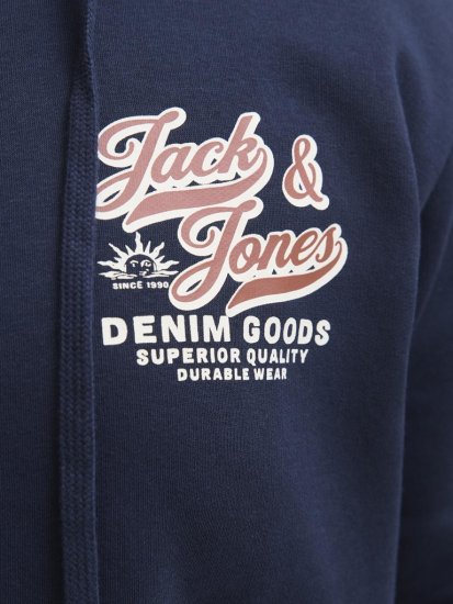 Jack & Jones Logo 2 COL Hoodie with Zipper Blue - Herren-sweater und -hoodies - Herren-Sweater und -Hoodies in großen Größen