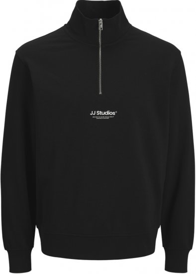 Jack & Jones Soho Sweatshirt with Zipper Black - Herren-sweater und -hoodies - Herren-Sweater und -Hoodies in großen Größen