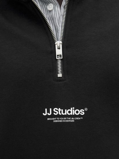 Jack & Jones Soho Sweatshirt with Zipper Black - Herren-sweater und -hoodies - Herren-Sweater und -Hoodies in großen Größen