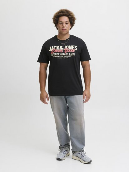 Jack & Jones Logo 2COL T-Shirt Black - Herren-T-shirts - Herren-T-Shirts in großen Größen