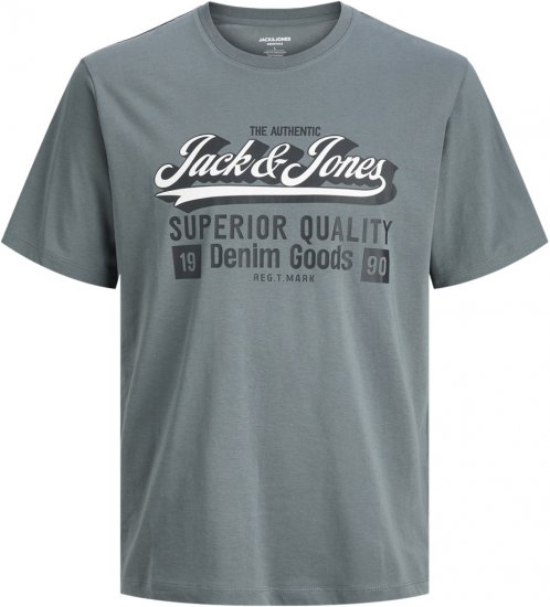 Jack & Jones Logo 2COL T-shirt Grey - Herren-T-shirts - Herren-T-Shirts in großen Größen