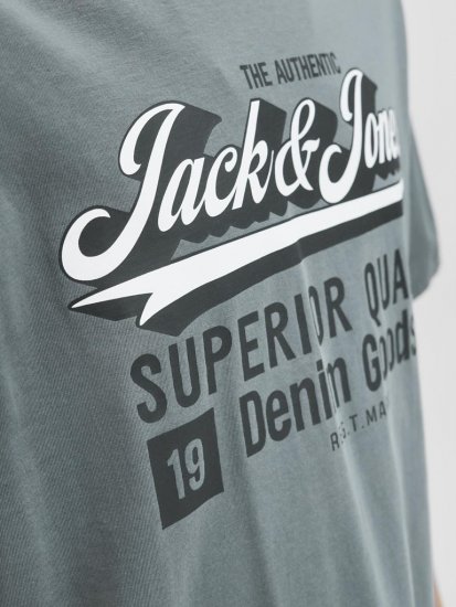 Jack & Jones Logo 2COL T-shirt Grey - Herren-T-shirts - Herren-T-Shirts in großen Größen