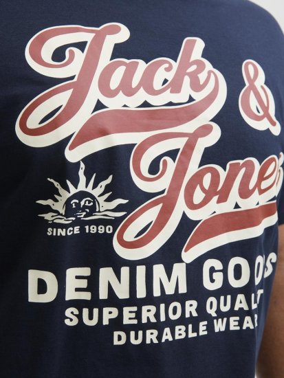Jack & Jones Logo 2COL T-Shirt Blue - Herren-T-shirts - Herren-T-Shirts in großen Größen