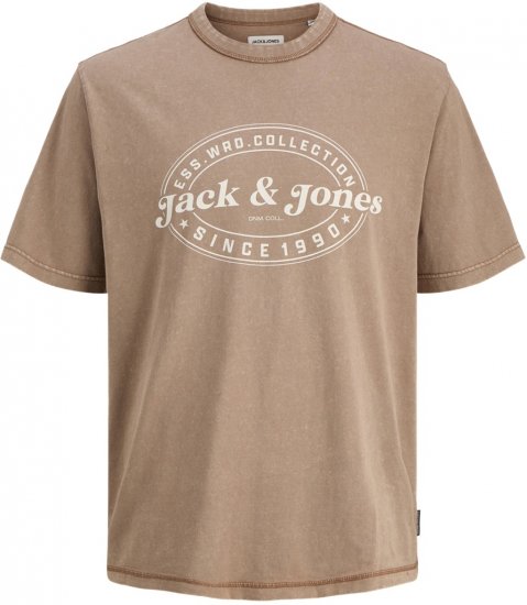 Jack & Jones Dover T-shirt Short Sleeve Brown - Herren-T-shirts - Herren-T-Shirts in großen Größen