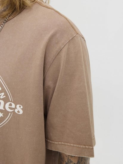 Jack & Jones Dover T-shirt Short Sleeve Brown - Herren-T-shirts - Herren-T-Shirts in großen Größen